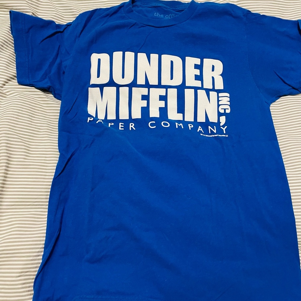 The office blue shirt small